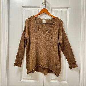 Oak + Fort (Loft 82) Oversized Wool Knit Sweater in Golden Brown